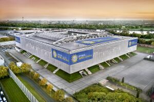Die Nordseite der Merkur Spiel-Arena (Oktober 2021)